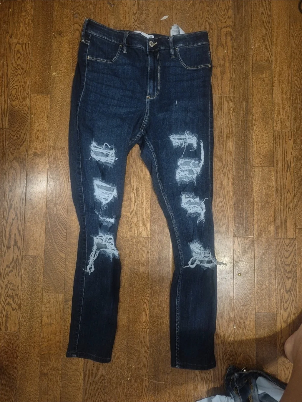 Hollister Dark Blue Ripped Skinny Jeans